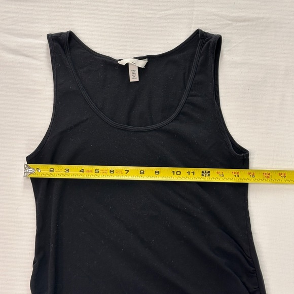 H&M MAMA Women's Size M Black Maternity Tank Top Scoop Neck Ruched Basic - Picture 5 of 5